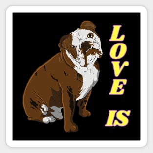 I Love My English Bulldog Sticker